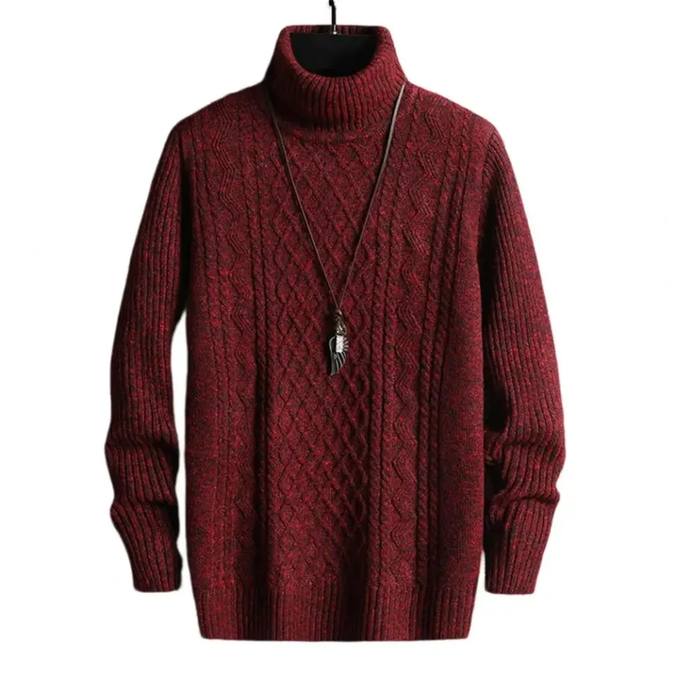 New Winter High Neck Thick Warm Sweater Men Turtleneck Sweaters
