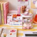 Kawaii Desktop Pen Holder for Girls Cute Storage Box Organizer Stationery Holder Pencil Holders Back To School Desk Accessories. 