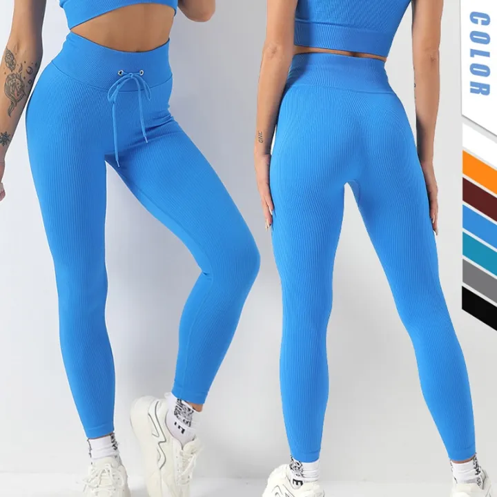 Ribbed%20Seamless%20Yoga%20Pants%20High%20Waist%20Gym%20Leggings%20Women%20Drawstring%20Sport%20Fitness%20Leggings%20Tummy%20Control%20Running%20Training%20Tights%20-%20Image%206