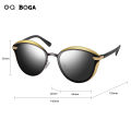 OQ BOGA 6 Styles Fashion Unisex Retro Cat Eye Frame Polarized Sunglasses Women Men Eye Protection Metal Full Rim Anti-UV Sun Glasses UV400.