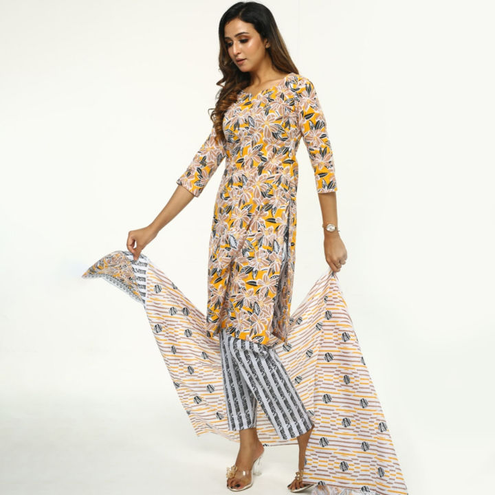 Unstitched Afsan & Screen Print Exclusive Stylist & Fashionable Three Piece For Woman - Suitable for All Seasons - Perfect Casual Wear