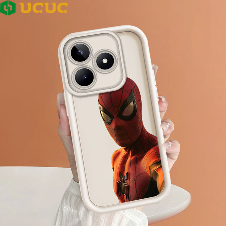 UCUC for Realme C53 C51 / Narzo N53 Note 50 Back Cover Spider-Man Ladder Camera Soft Rubber Protection Phone Case