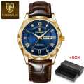 POEDAGAR 615L Men's Leather Quartz Watch - Water Resistant Business Luxury Fashion Wristwatch - Watch For Men - Watch. 