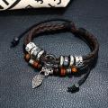 Jewelry Korean fashion bracelet Stylish Personalized Couple Beaded leather bracelet Student Multilayer woven bracelet for Daily wear Casual occasions Gift option Youth fashion Accessory for men. 