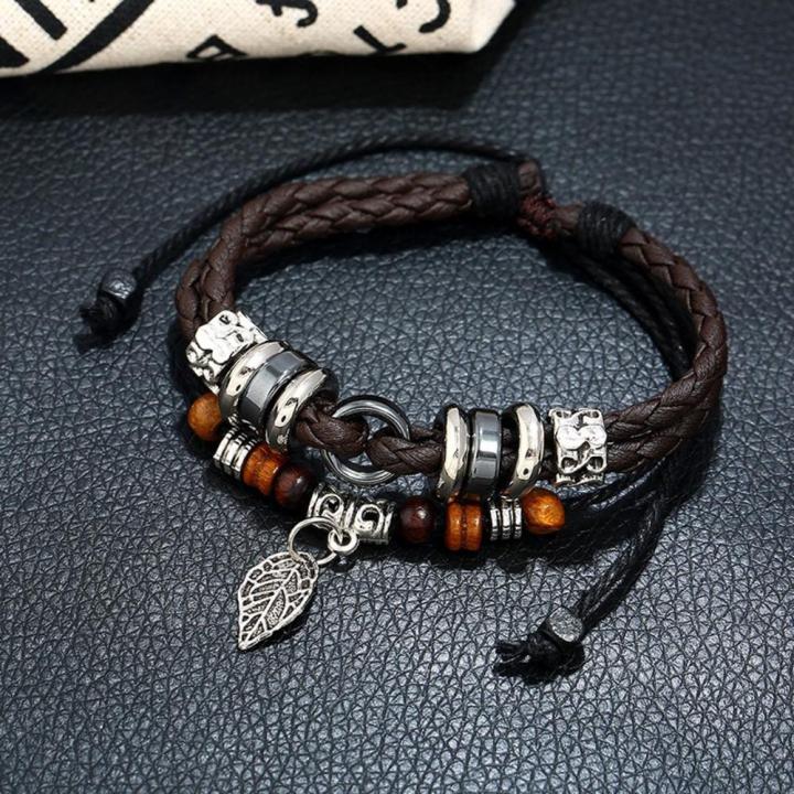 Jewelry%20Korean%20fashion%20bracelet%20Stylish%20Personalized%20Couple%20Beaded%20leather%20bracelet%20Student%20Multilayer%20woven%20bracelet%20for%20Daily%20wear%20Casual%20occasions%20Gift%20option%20Youth%20fashion%20Accessory%20for%20men%20-%20Image%206