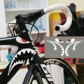 Bicycle Frame Decorative Sticker MTB Shark Head Tube Stickers Waterproof Sunscreen Heat-resistant Bike Flame Reflective Decals. 