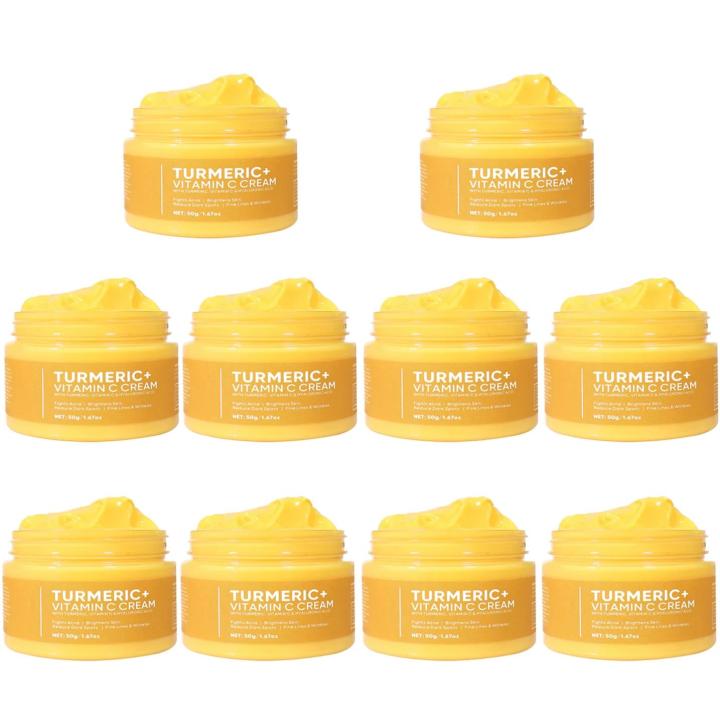 Turmeric Face Cream Whitening Birghten Facial Anti-Wrinkle Reduce Fine Lines Acne Drak Spot Remover Nourishing Cream Skin Care