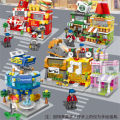 Mini City Street Scene Building Blocks Simulation Store Supermarket Shop Building Bricks For Birthday Gifts. 