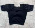 Short Sleeve Round Neck Readymade paded Lace Net Blouse for Women & Girls by now in amena fashion.