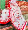 Exclusive Design Multicolor Skin Print Half Silk Saree For Women.