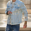 Autumn New Men Streetwear Fashion Solid Holes Slim Denim Jacket High quality Male Casual Jacket Coat.