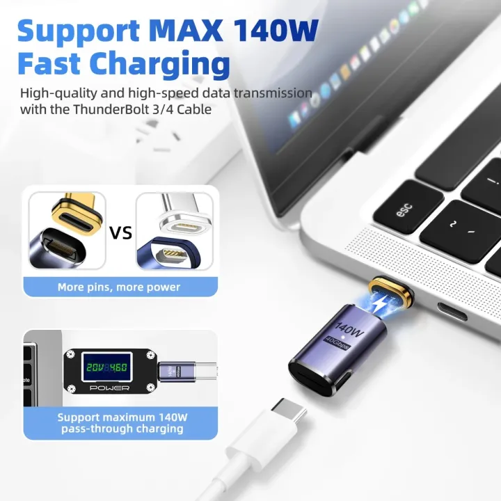 140W%20USB4.0%2040Gbps%20Thunderbolt3%20Magnetic%20Type-C%20OTG%20USB%20C%20To%20USB-C%20Fast%20Charge%20Magnet%20Converter%20Cable%208K@60Hz%20USB%20Type%20C%20Adapter%20-%20Image%202