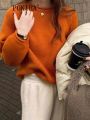 Pokiha Fashion Women New Elegant Casual Solid Loose Knitted Sweater Vintage O-Neck Long Sleeves Female Pullovers Chic Jumper.