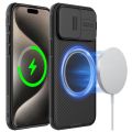 Nillkin Magnetic Case For iPhone 15 Pro Max Sliding Camera Cover Shockproof 14 Pro Max 15 Plus Protective Casing.