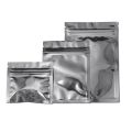 100Pcs Silver Aluminum Foil Zip Lock Bag Self Grip Seal Tear Notch Reusable Reclosable Food Snack Tea Storage Packing Pouches. 