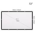72 Inch Projection Screen-16:9 HD Portable Projector Movie Screen Foldable Anti-crease Wall Mounted With Hooks For Home Theater Support Double Sided Projection.