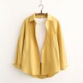 New Spring Shirt Women's Solid Color All-Match Elegant Shirt Long Sleeve Outer Tower Coat Casual Spring Fashionable Top. 