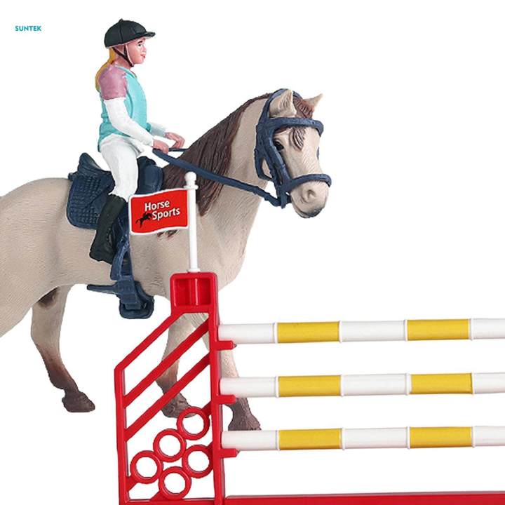3x%20Equestrian%20Toy%20Set%20with%20Horse%20Horseman%20and%20Fence%20and%20Girls%20Kids%20-%20Image%209