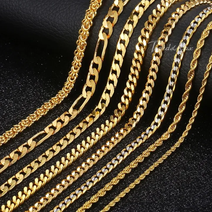 Necklace%20For%20Women%20Men%20Gold%20Color%20Figaro%20Rope%20Snake%20Curb%20Cuban%20Link%20Chain%20Mens%20Womens%20Fashion%20Jewelry%2018-24%20GNN2%20-%20Image%202