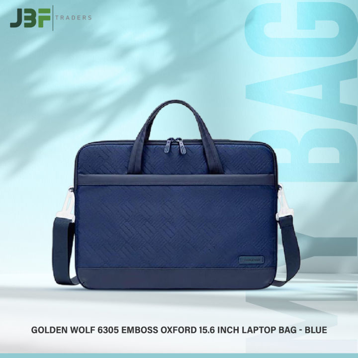 Golden Wolf 6305 Emboss Oxford 15.6 inch Laptop Bag - Blue