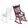 Miniature Wooden Rocking Chair Furniture Model for 1/12 Scale Dollhouse MJD.