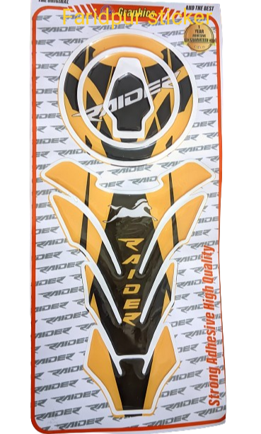 Motorcycle Fuel Tank Pad Sticker For Tvs Raider- yellow