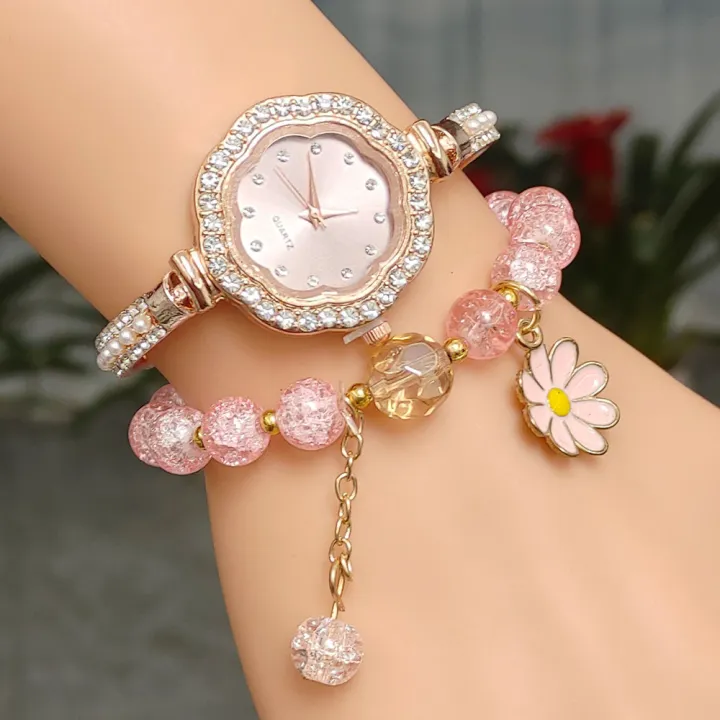 New%20Hot%20Selling%20Pearl%20Watch%20Bracelet%20Plum%20Blossom%20Watch%20Set%20Gift%20Full%20Diamond%20Women's%20Watch%20Factory%20Direct%20One%20Piece%20Dropshipping%20-%20Image%204