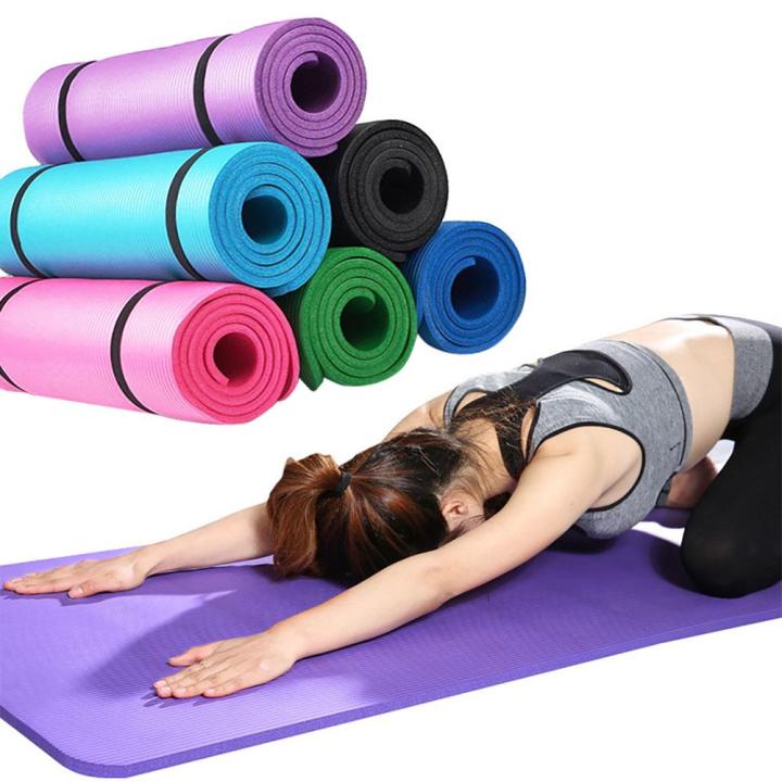 10mm Extra Thick Yoga Mat Non-slip High Density Anti-tear Fitness Exercise Mats With Carrying Strap Dropship