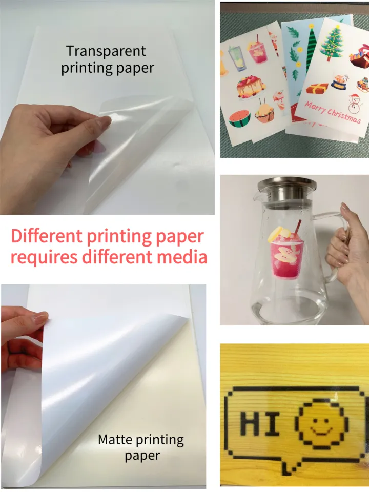 Inkjet Laser Sticker Sheets 10 Sheets A4 Clear Printable Vinyl Sticker Paper - Waterproof, Self-Adhesive For Inkjet/Laser Printers Transparent Stickers
