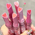 Glitter Clear Solid Lip Gloss Pink Mirror Lipstick Pen Watery Jelly Moisturizing Lip Tint Love Heart Shape 3pcs/set.