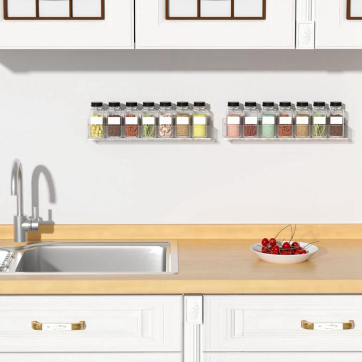 Wall Mounted Spice Rack Organizer,Clear Acrylic Spice Shelf
