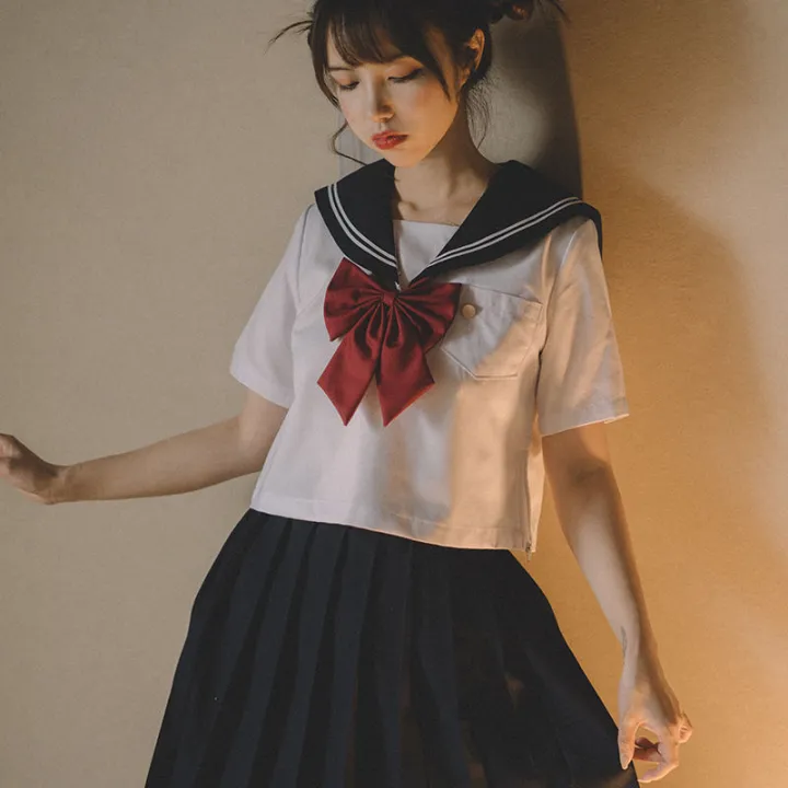 jkUniform%20skirt%20Basic%20Style%20White%20Two%20Books%20Three%20Books%20Student%20School%20Uniform%20College%20Style%20Business%20Attire%20Japanese%20Style%20Sailor%20Suit%20-%20Image%209