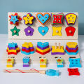 Children's mathematical enlightenment thinking training, color classification, shape cognition, early education building blocks, magnetic and three-dimensional teaching aids. 