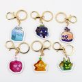 Anime Game Blox Fruits Keychain Toy Fruit Leopard Pattern Box Cartoon Toy Pendant Acrylic Fruits Toy Birthday Gift for Children.