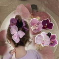 Korean Sweet Orchid Hair Clip For Woman Artificial Flower Hairpins Hair Barrettes Clip Wedding Party Headwear Accessories Gifts Luolong. 