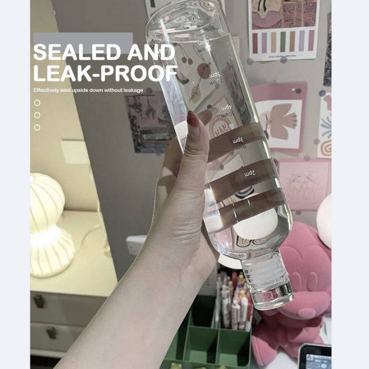 700/500ml%20Borosilicate%20Glass/Plastic%20Water%20Bottle%20Tumbler%20With%20Time%20Scale%20Anti-Scalding%20Cover%20Lemon%20Juice%20Drinkware%20-%20Image%205