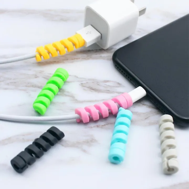 4pcs%20Spiral%20Data%20Cable%20Protective%20Cover%20Suction%20Cup%20Is%20Suitable%20for%20The%20Charging%20Cable%200.03%20mm%20/%204pcs%20Charger%20Cord%20Saver%20Cable%20Protector%20-%20Image%203