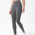 Solid color yoga pants with high waist pockets for women's fitness, running, quick drying, breathable women's yoga leggings. 
