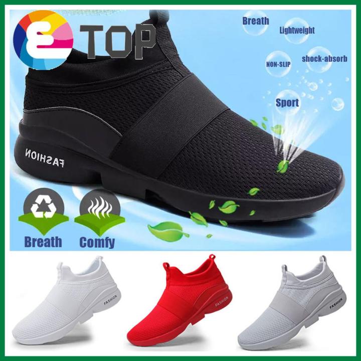 Men Sneakers Lightweight Casual Shoes Men Slip on Sneakers Flat Walking Shoes Trainers Mesh Sports Running Shoes Big Size Sport Shoes Croc Men Shoes