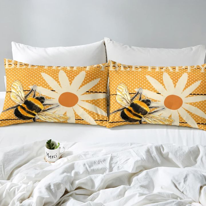 Kawaii%20Honey%20Bee%20Fitted%20Sheet%20Twin%20Size%20Daisy%20Flower%20Bedding%20Set%20for%20Kids%20Cute%20Lovely%20Bee%20Bed%20Sheets%20Flying%20Wildlife%20Wild%20Animal%20-%20Image%206
