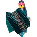 Refined Taste - Korean Velvet Shawls Full Embroidery Work One Piece Multi Color For Smart Women/Girls. - Durabilty Assured. 