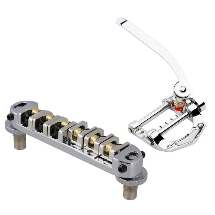 Alnicov Gitaar Tremolo Unit Vibrato Bridge, Vibrato Tailpiece Tremolo voor Tele, SG, LP, ETC Elektrische Gitaren Goud