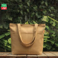 Canvas Tote Bag with Zipper and Outside Big Pockets Dark Brown Color  for Trendy fashionable Girls/Stylish Canvas Tote Bag for Women. 