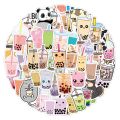 50pcs Cute Boba Sticker Kawaii Bubble Tea Sticker Waterproof Vinyl Water Bottle Sticker Laptop Sticker Stationery. 
