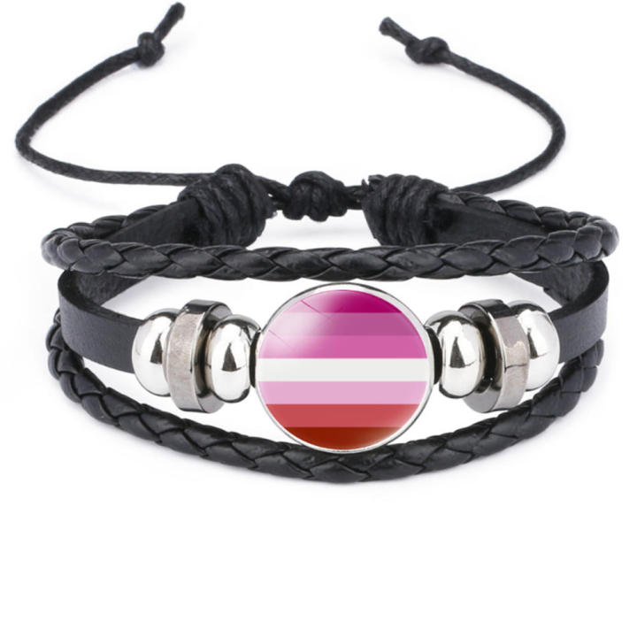 Handmade%20%20Pride%20Bracelet%20Unique%20Design%20Glass%20Beads%20Leather%20Braided%20Rainbow%20Bangle%20Adjustable%20Rainbow%20Flag%20%20Bracelet%20for%20%20Pride%20Event%20%20Support%20Queer%20Fashion%20Coming%20Out%20Gift%20Allies%20Accessory%20-%20Image%204