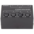 CX400 4 Channel Passive Mixer Professioinal Stereo 4 Channel Mixer for Mixing Instruments CD Players Tape Players. 