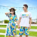 Beach Couple's Outfit Summer Clothing2023New Clothing for Trips to Sanya Short SleeveTT-shirt Dress Couple Suit. 
