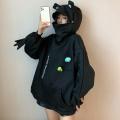 Frog Sweatshirt Men Women Over size Autistic Hoodies Harajuku Top Stitching Three-Dimensional Cute Frogs Pullover Pocket Anti Foam Hoodies Fried Street Couple Wear. 
