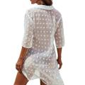 Beach Coverups for Women Dresses Cardigan 2022 New Jacquard Irregular Lace Shirts Petticoat Blouse Bathing Suit Cover-ups. 
