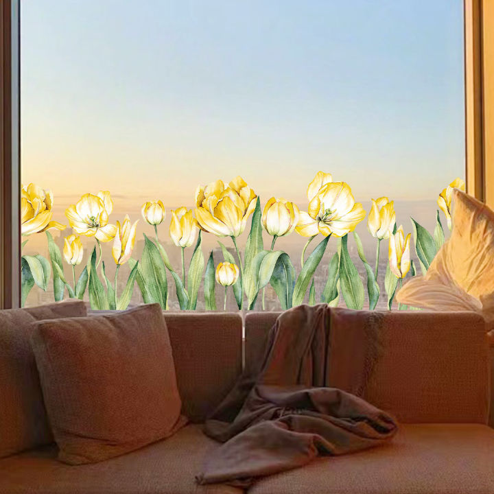 Surface%20visible%20glass%20sticker%20self-adhesive%20window%20sticker%20double%20photo%20tulip%20flower%20BR0033-41D%20fully%20transparent%20UV%20plant%20flower%20-%20Image%203